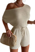 Dolman Knitted Drawstring Waist Playsuit